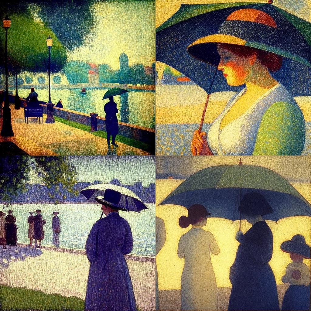 Georges Seurat style, Midjourney V4, render 1 of 4