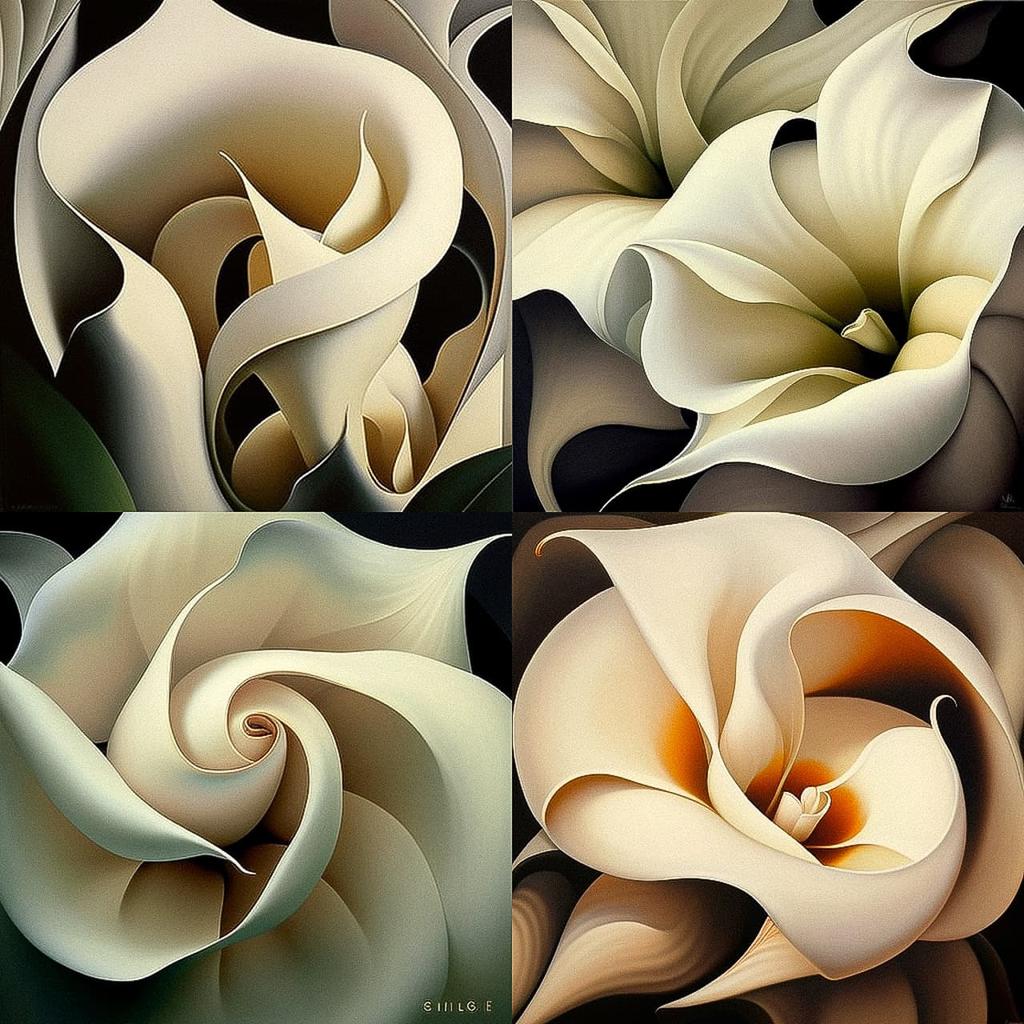 Georgia O'Keeffe style, Midjourney V4, render 1 of 4