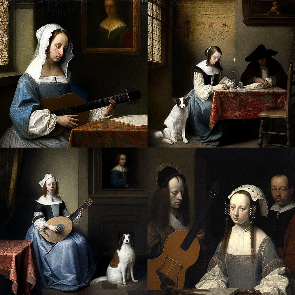 Gerard ter Borch style, Midjourney V4, render 1 of 4