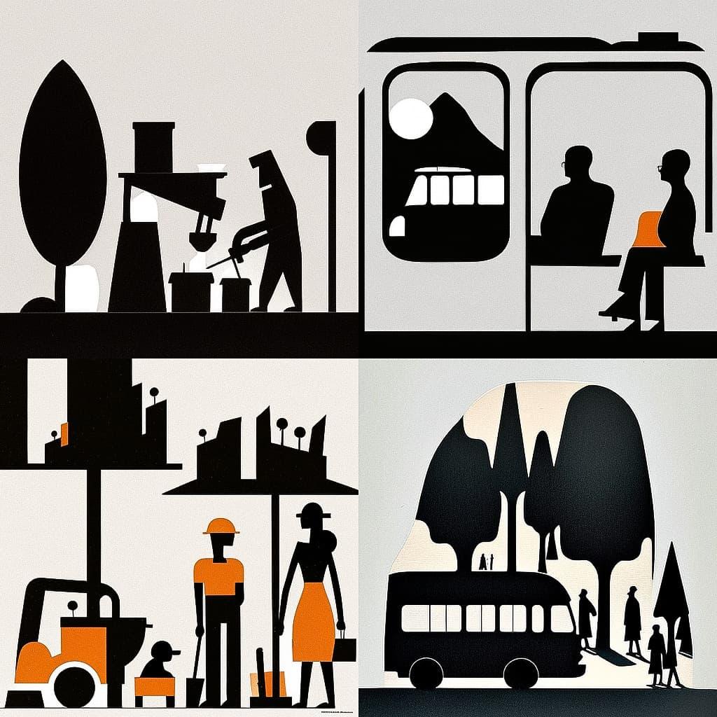 Gerd Arntz style, Midjourney V4, render 1 of 4