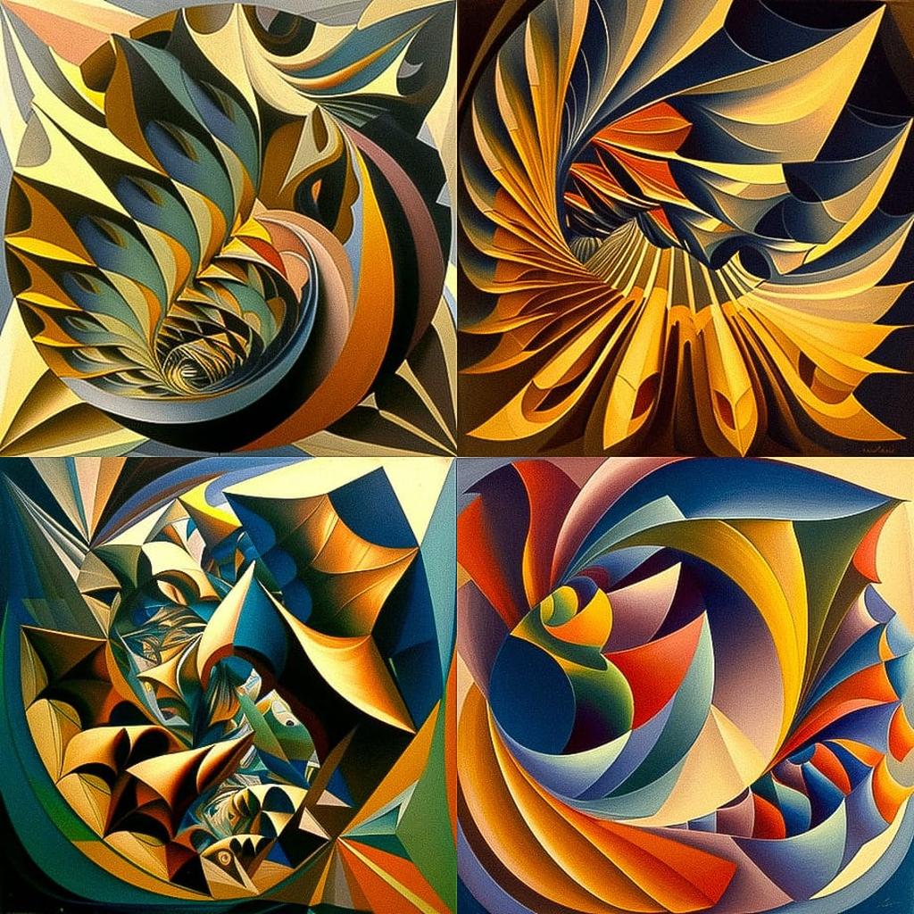 Giacomo Balla style, Midjourney V4, render 1 of 4