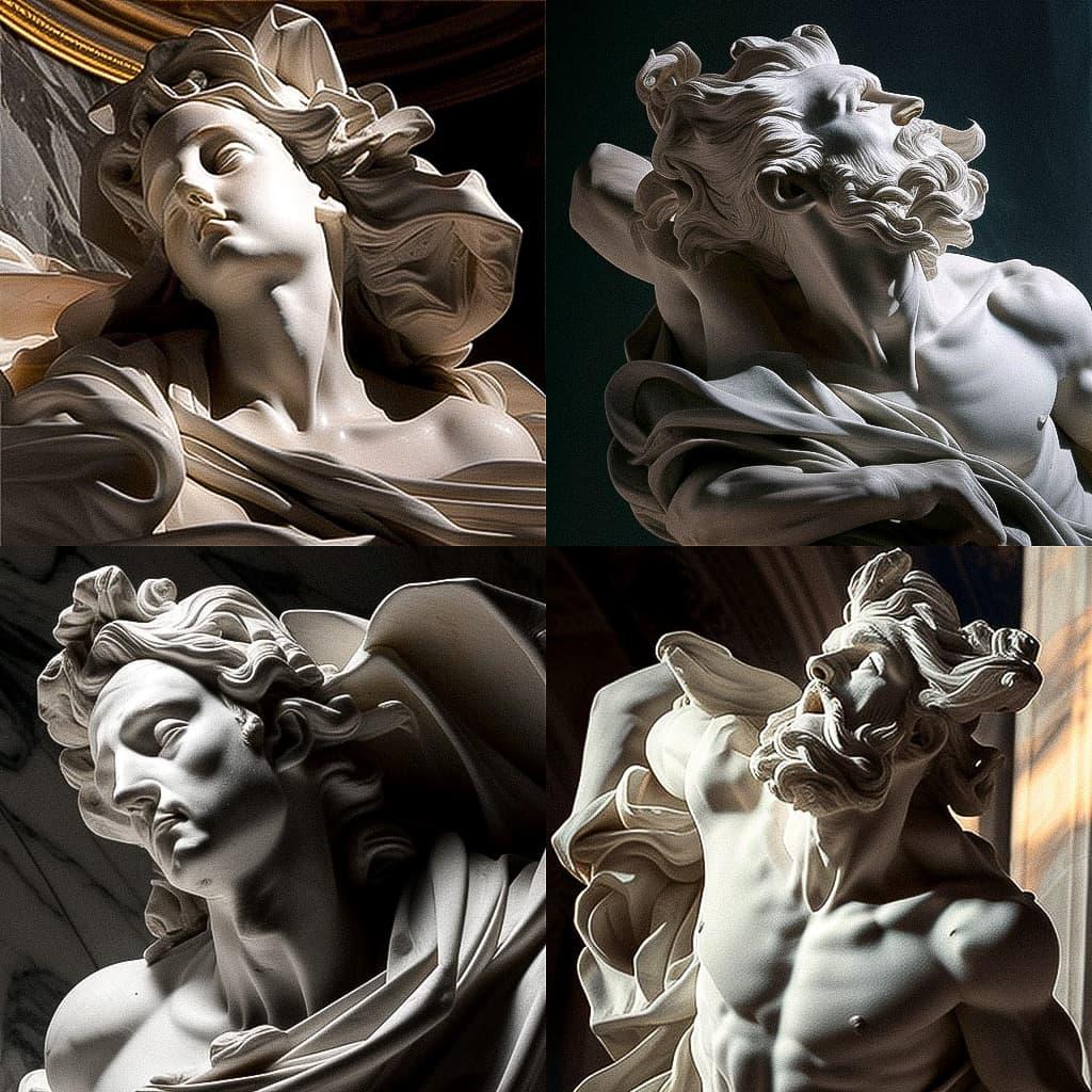 Gian Lorenzo Bernini style, Midjourney V4, render 1 of 4