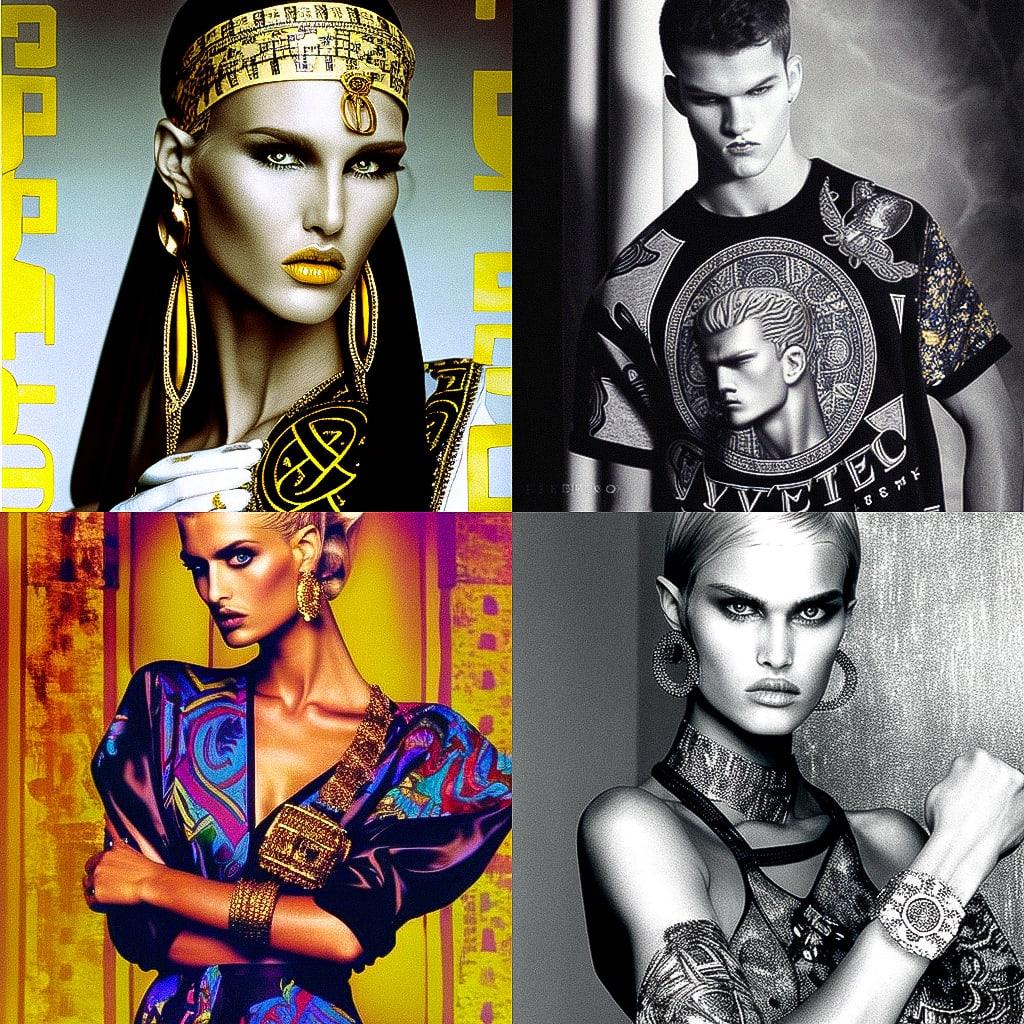 Gianni Versace style, Midjourney V4, render 1 of 4