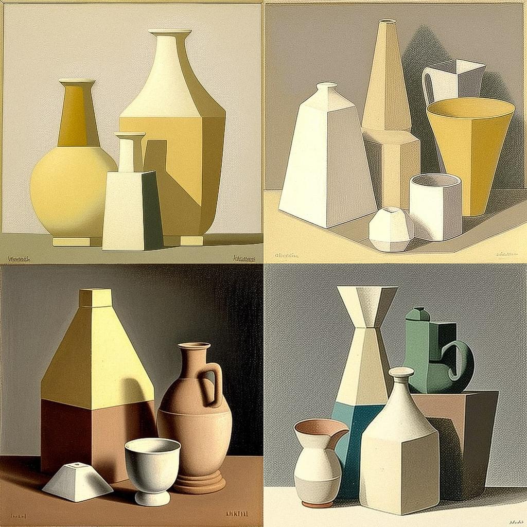 Giorgio Morandi style, Midjourney V4, render 1 of 4