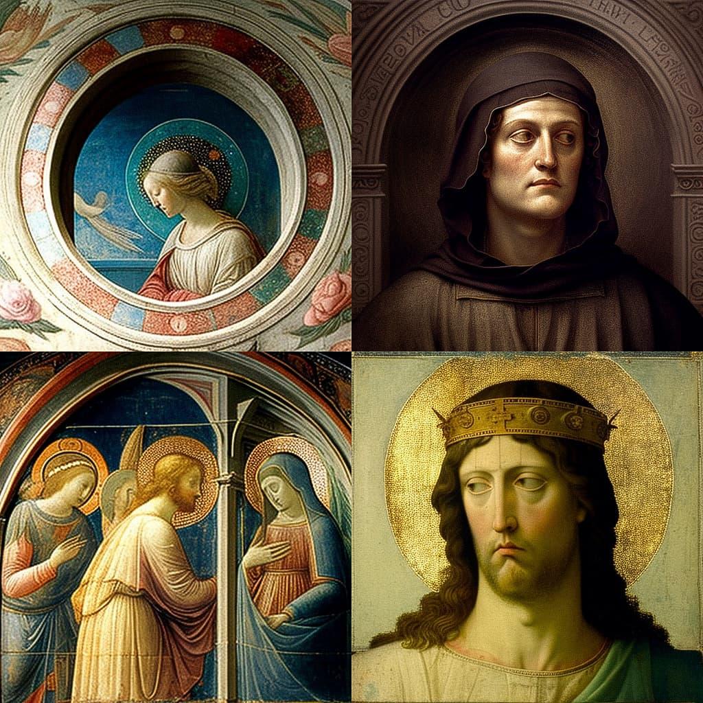 Giotto style, Midjourney V4, render 1 of 4