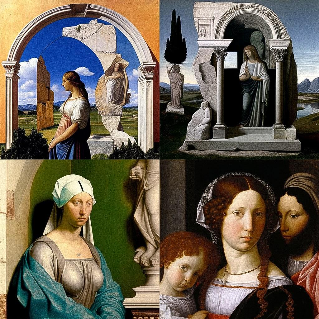 Giovanni Bellini style, Midjourney V4, render 1 of 4