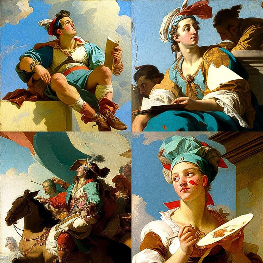 Giovanni Domenico Tiepolo style, Midjourney V4, render 1 of 4