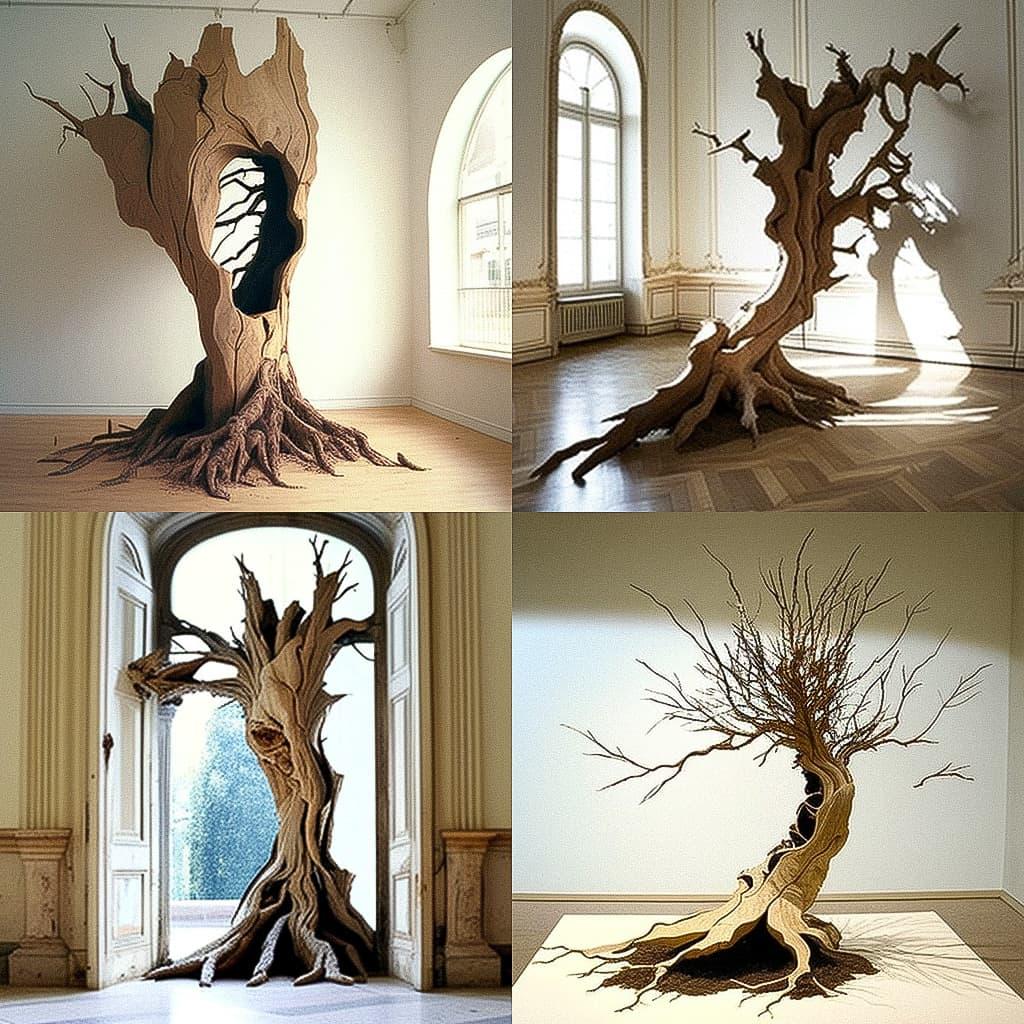 Giuseppe Penone style, Midjourney V4, render 1 of 4