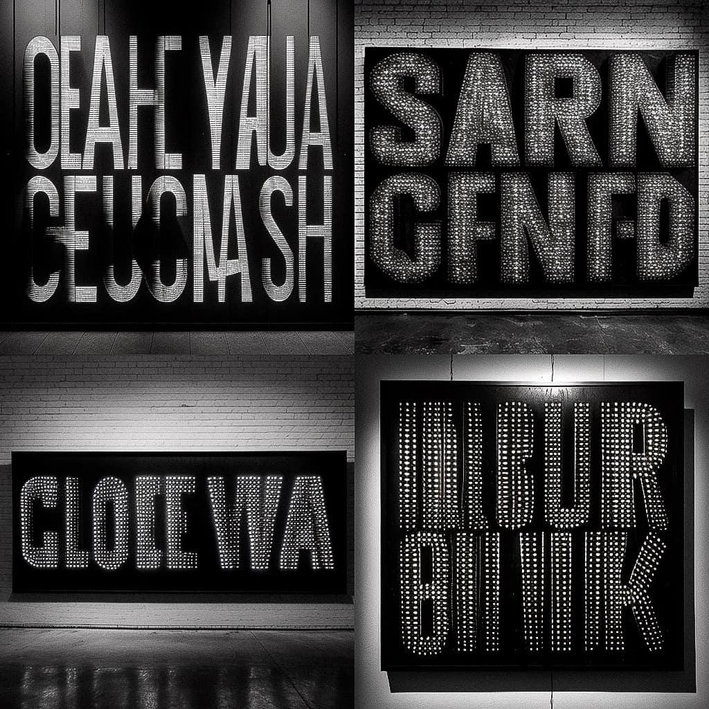 Glenn Ligon style, Midjourney V4, render 1 of 4