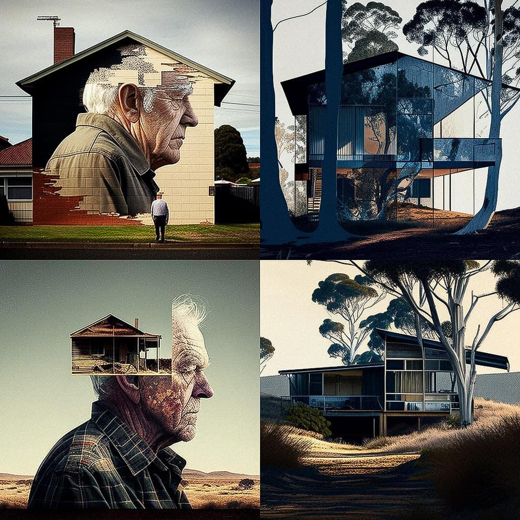 Glenn Murcutt style, Midjourney V4, render 1 of 4