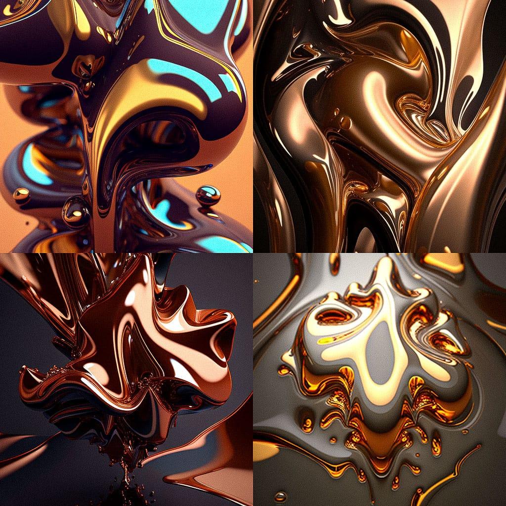 Glossy texture style, Midjourney V4, render 1 of 4