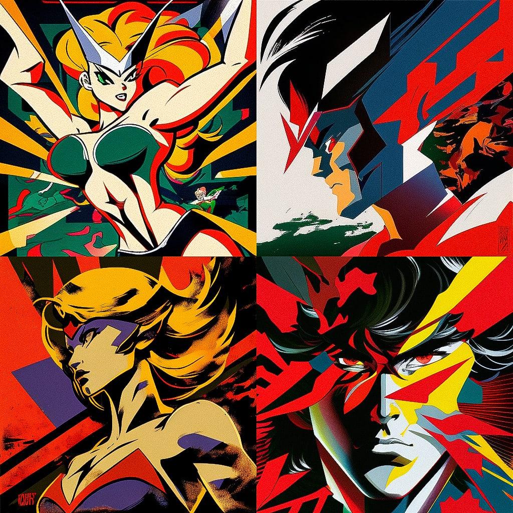 Go Nagai style, Midjourney V4, render 1 of 4