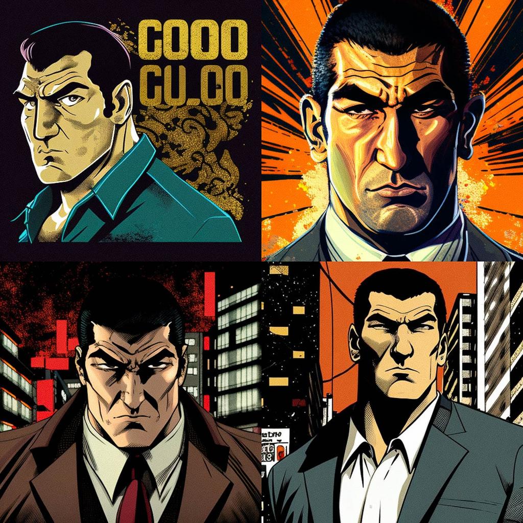 Golgo 13 style, Midjourney V4, render 1 of 4