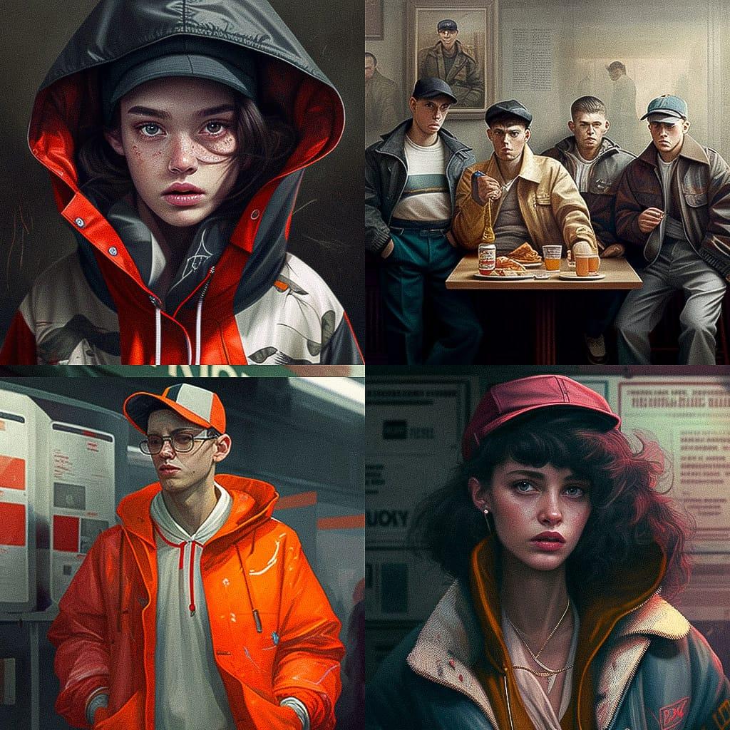 Gopnik fashion style, Midjourney V4, render 1 of 4