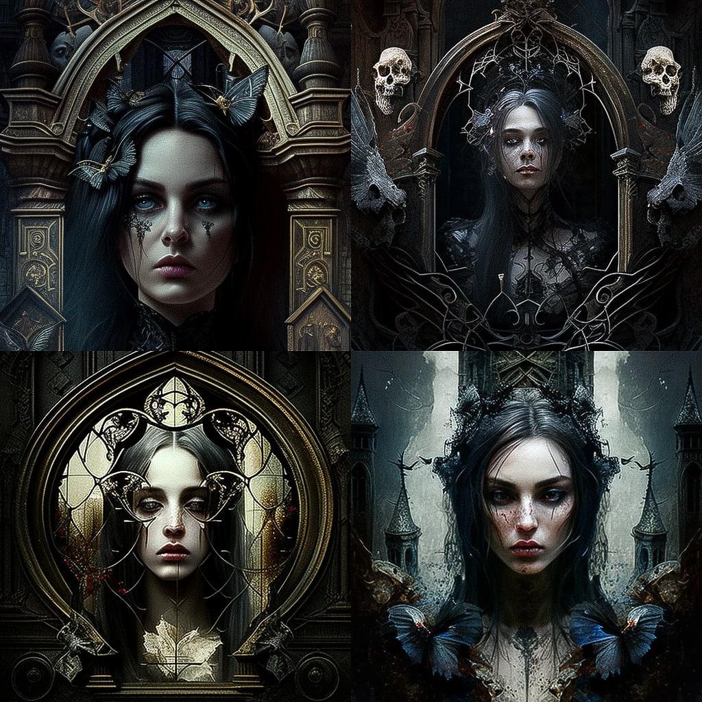 Gothic art style, Midjourney V4, render 1 of 4