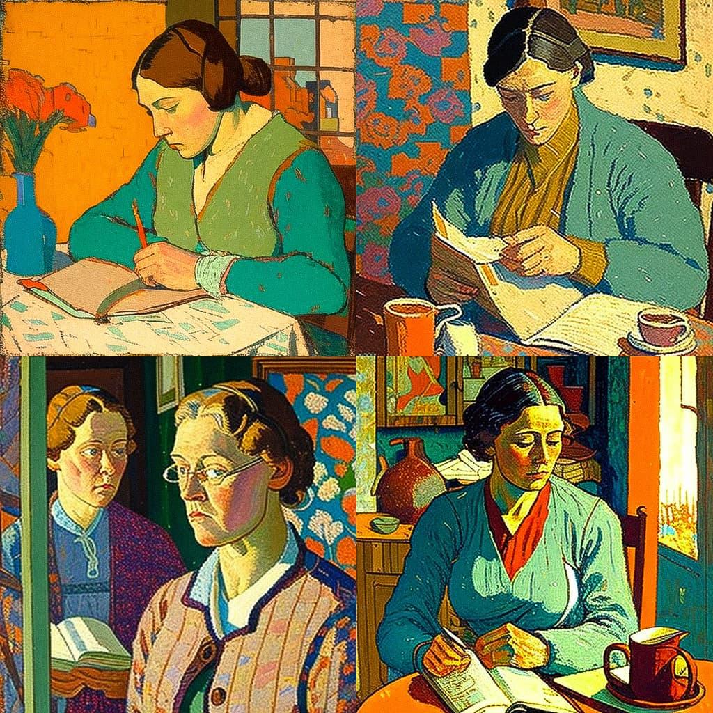 Grace Cossington Smith style, Midjourney V4, render 1 of 4