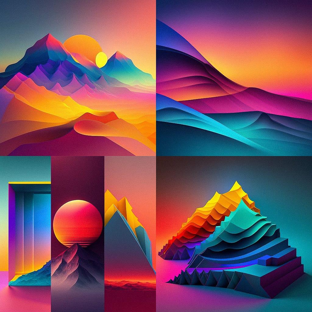 Gradient colors style, Midjourney V4, render 1 of 4