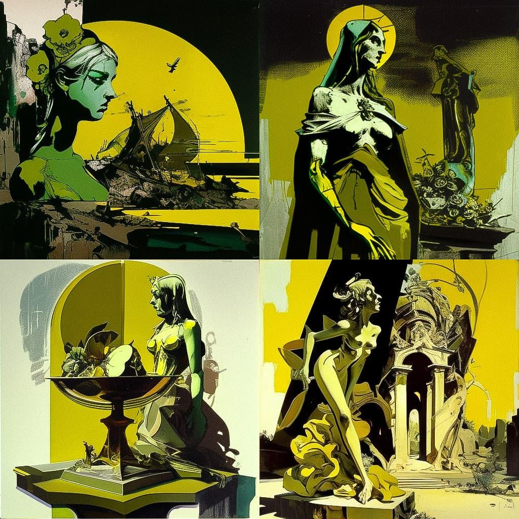 Graham Sutherland style, Midjourney V4, render 1 of 4