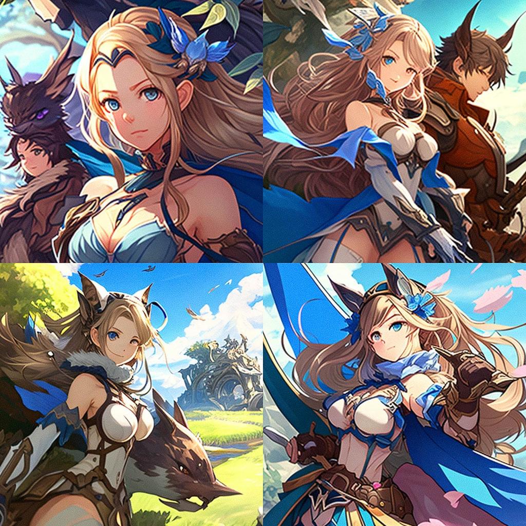 Granblue Fantasy style, Midjourney V4, render 1 of 4