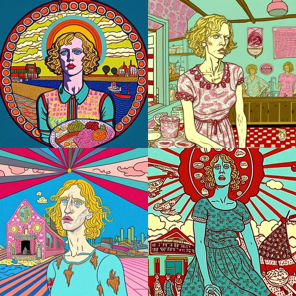 Grayson Perry style, Midjourney V4, render 1 of 4
