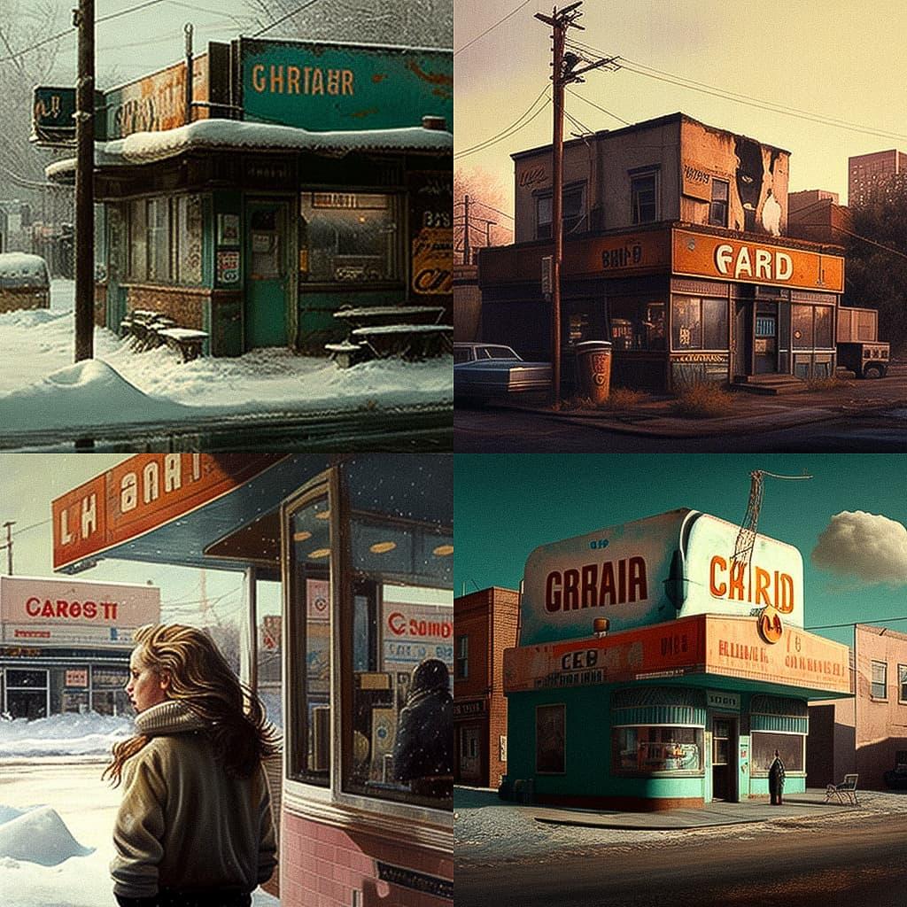 Greg Girard style, Midjourney V4, render 1 of 4