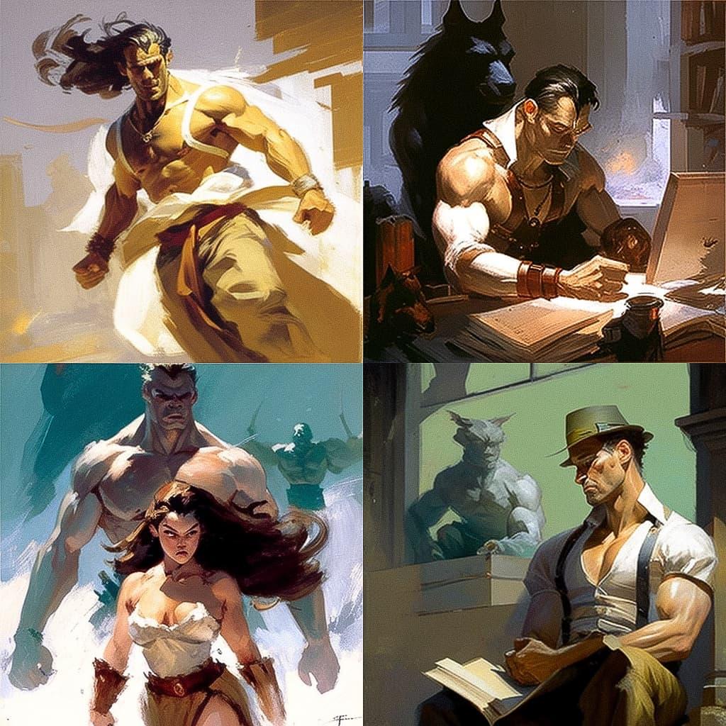 Greg Manchess style, Midjourney V4, render 1 of 4