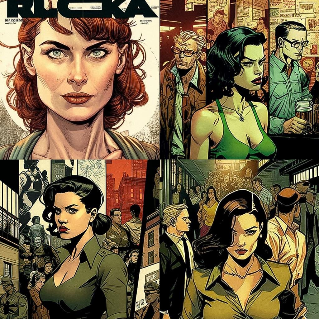 Greg Rucka style, Midjourney V4, render 1 of 4