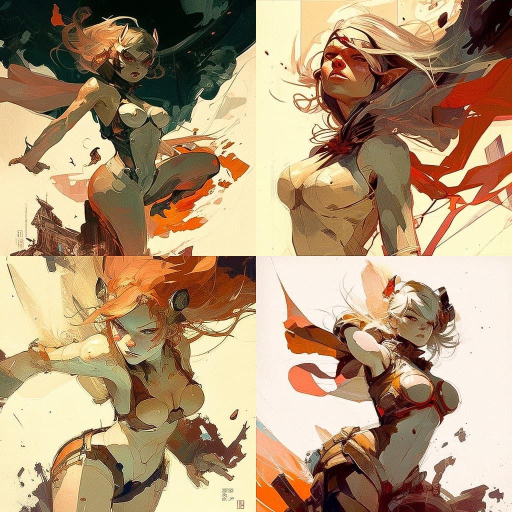 Greg Tocchini style, Midjourney V4, render 1 of 4