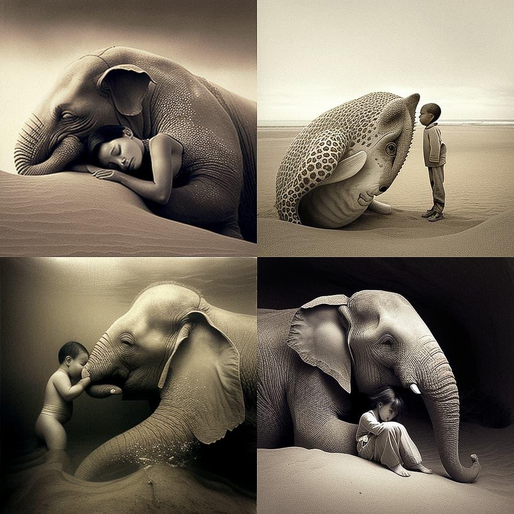 Gregory Colbert style, Midjourney V4, render 1 of 4