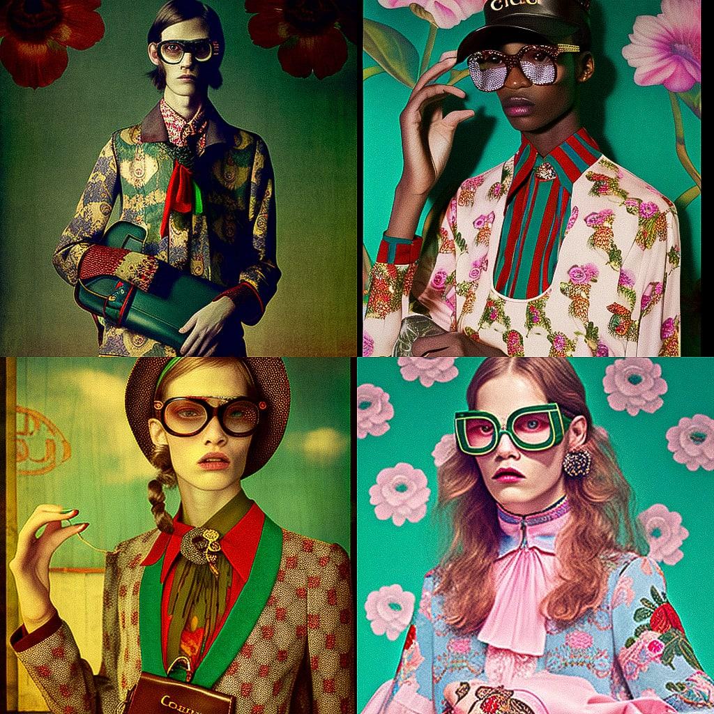 Gucci style, Midjourney V4, render 1 of 4