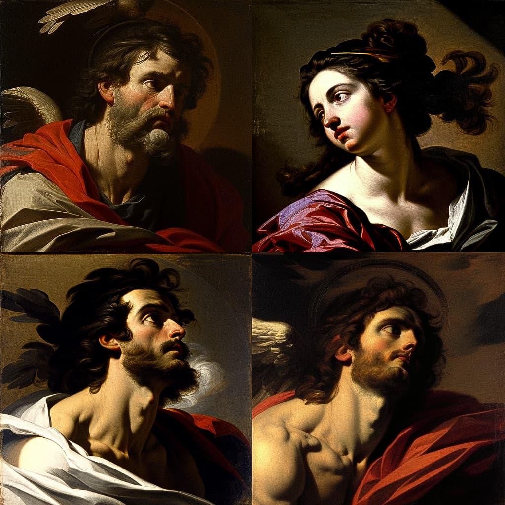 Guercino style, Midjourney V4, render 1 of 4