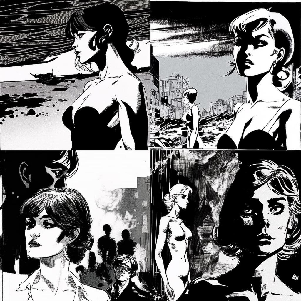 Guido Crepax style, Midjourney V4, render 1 of 4
