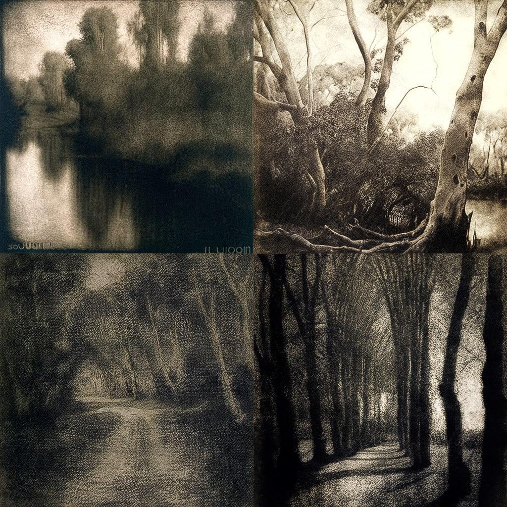 Gumoil print style, Midjourney V4, render 1 of 4