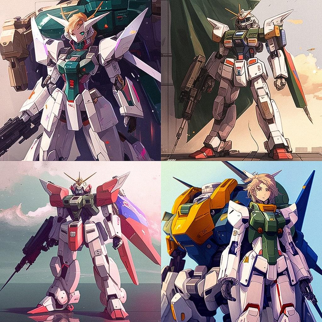 Gundam style, Midjourney V4, render 1 of 4