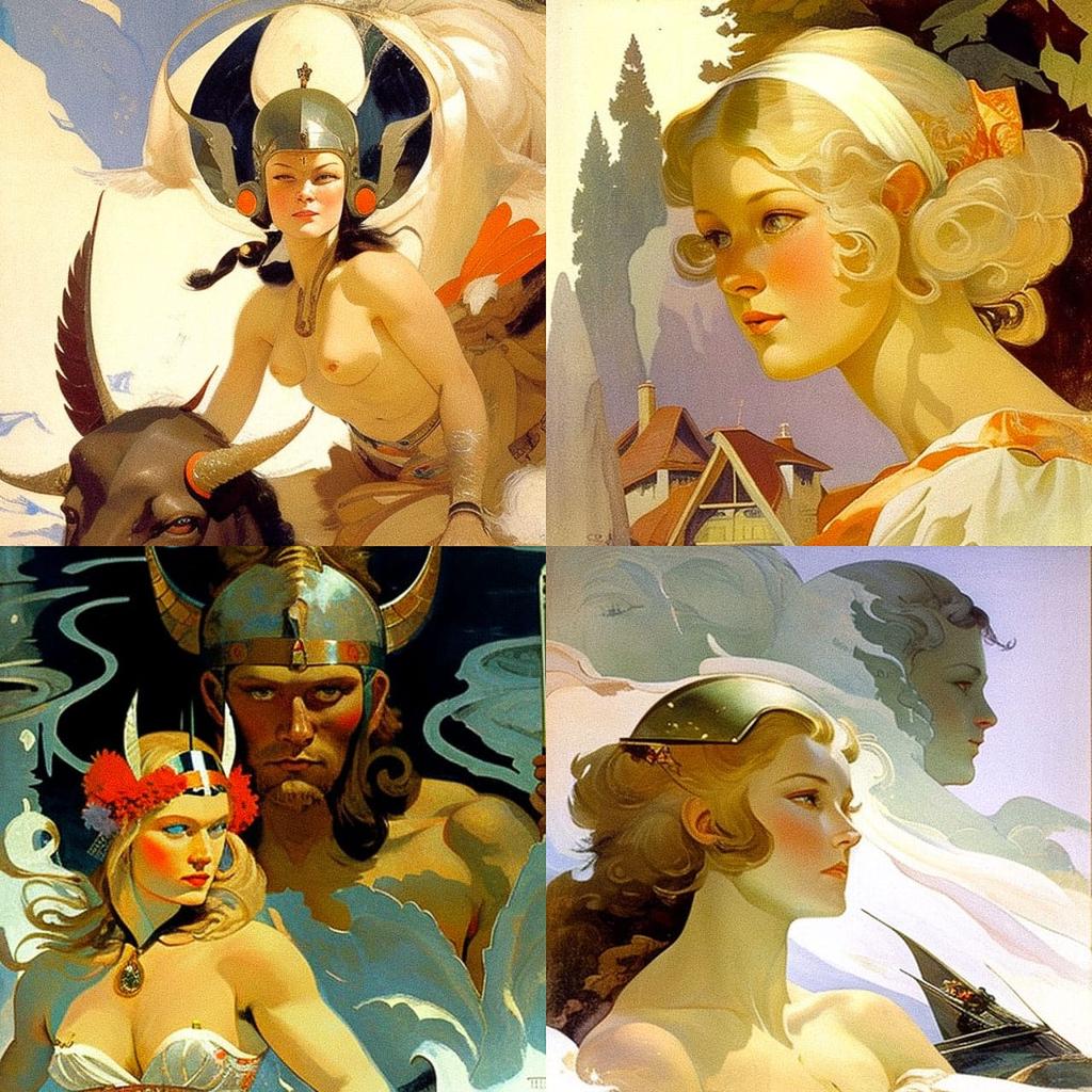 Gustaf Tenggren style, Midjourney V4, render 1 of 4