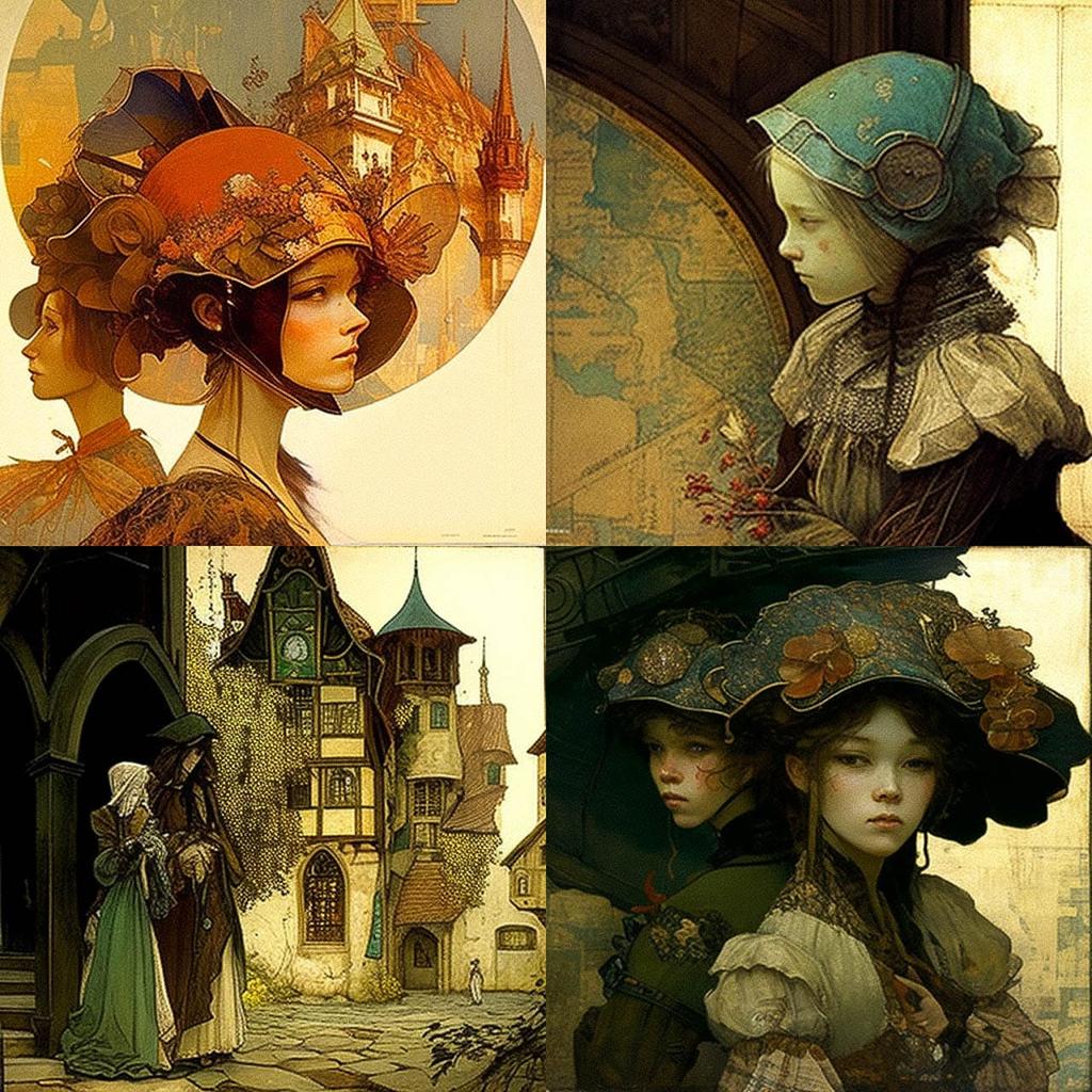 Gustav-Adolf Mossa style, Midjourney V4, render 1 of 4