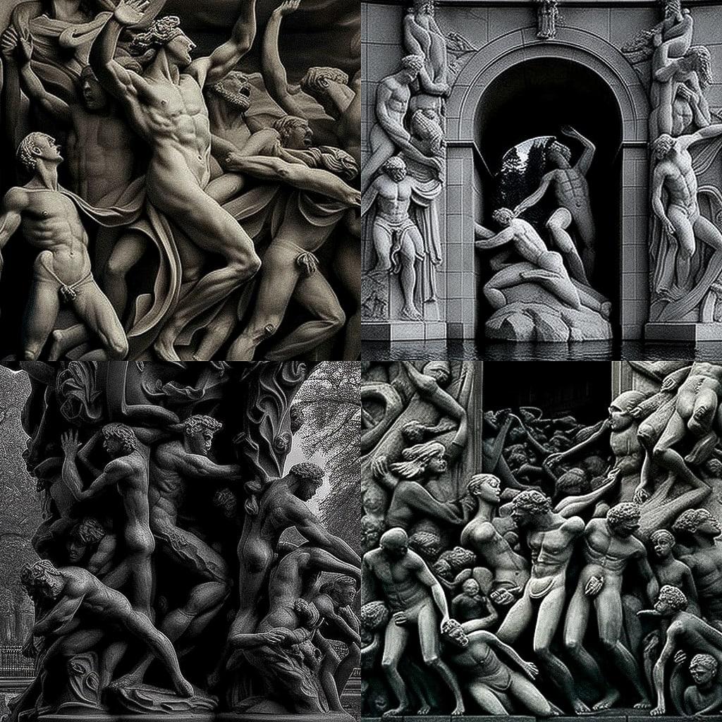 Gustav Vigeland style, Midjourney V4, render 1 of 4