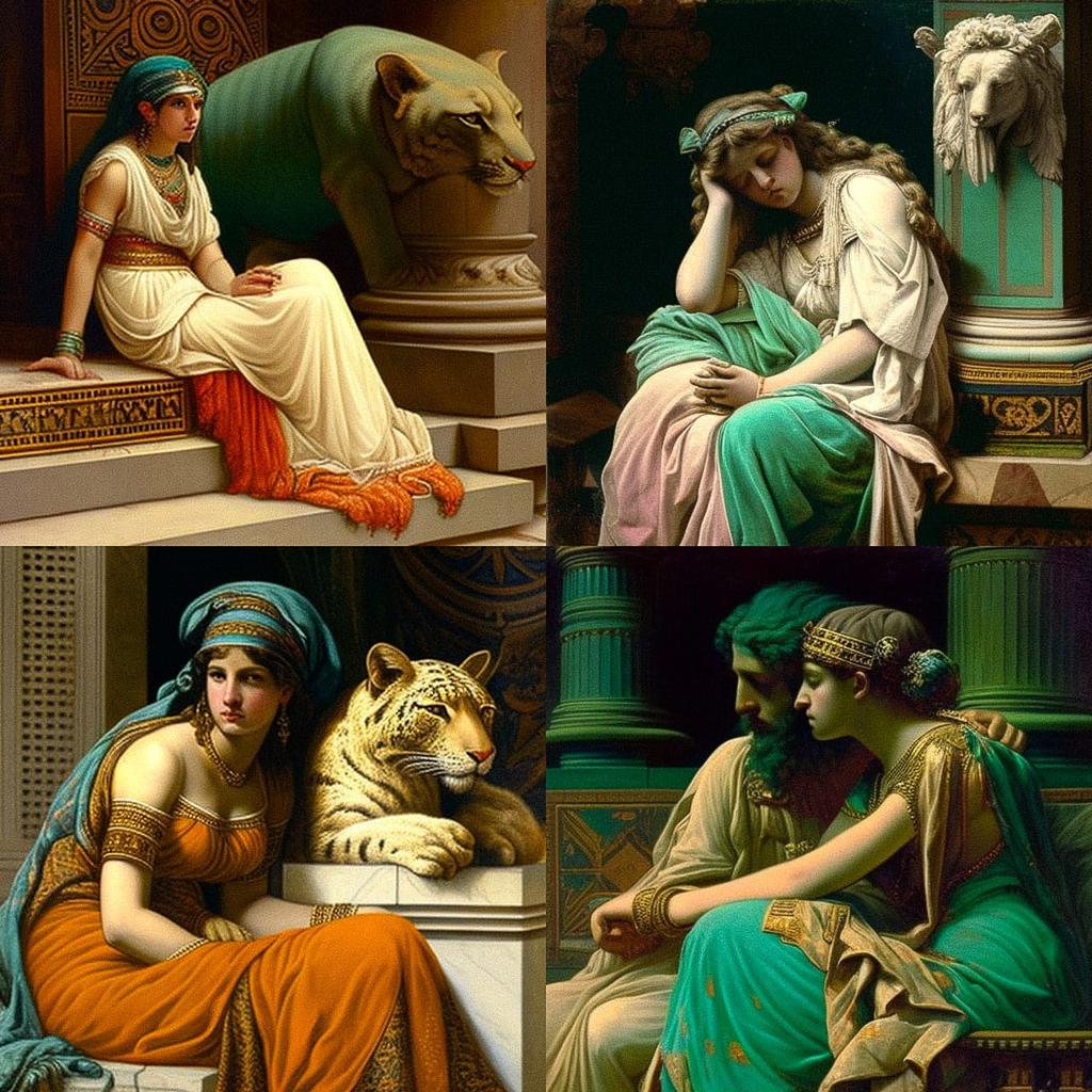 Gustave Boulanger style, Midjourney V4, render 1 of 4