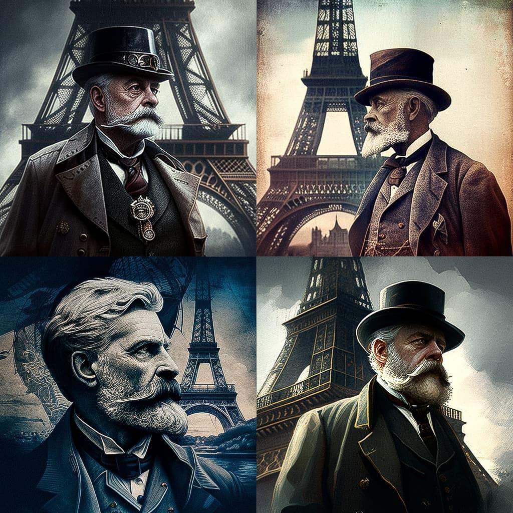 Gustave Eiffel style, Midjourney V4, render 1 of 4