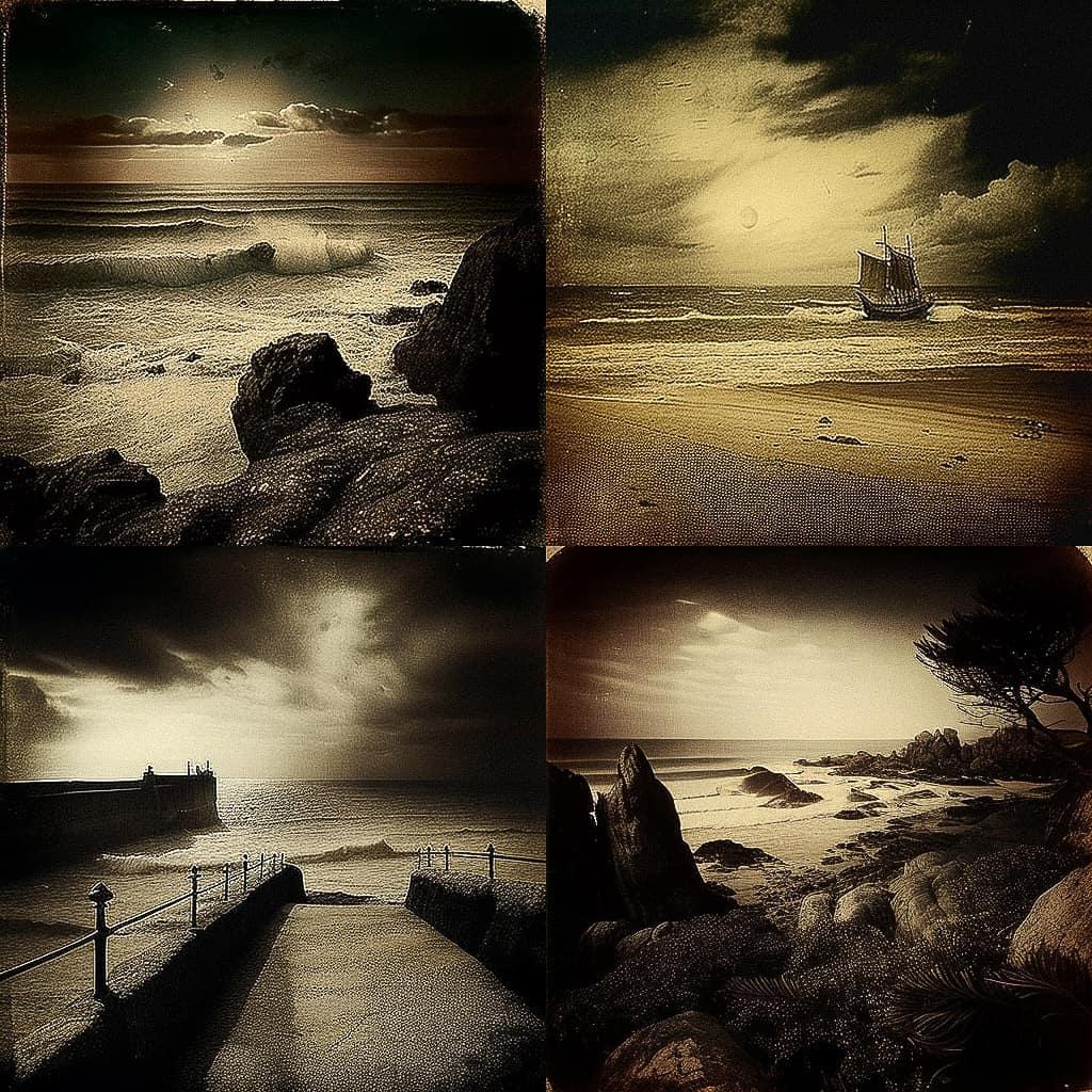 Gustave Le Gray style, Midjourney V4, render 1 of 4