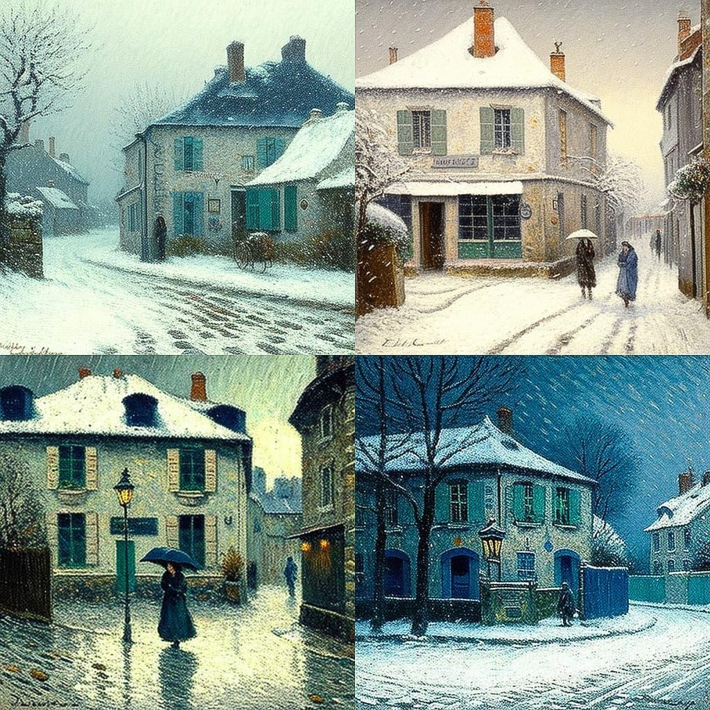 Gustave Loiseau style, Midjourney V4, render 1 of 4