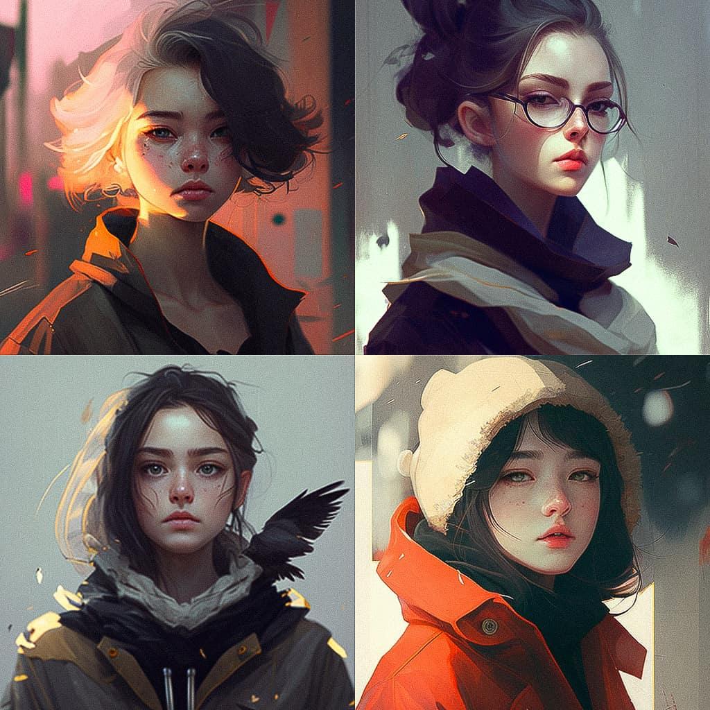 Guweiz style, Midjourney V4, render 1 of 4