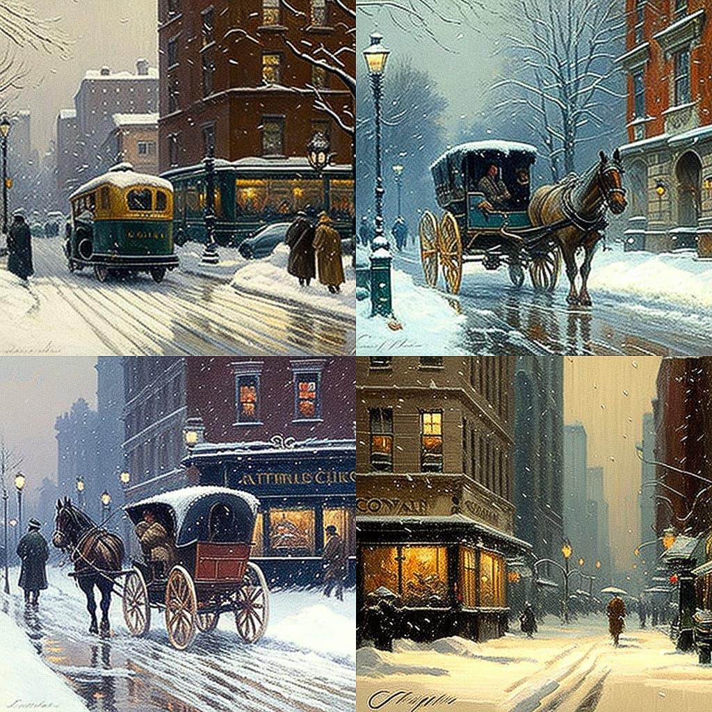 Guy Carleton Wiggins style, Midjourney V4, render 1 of 4