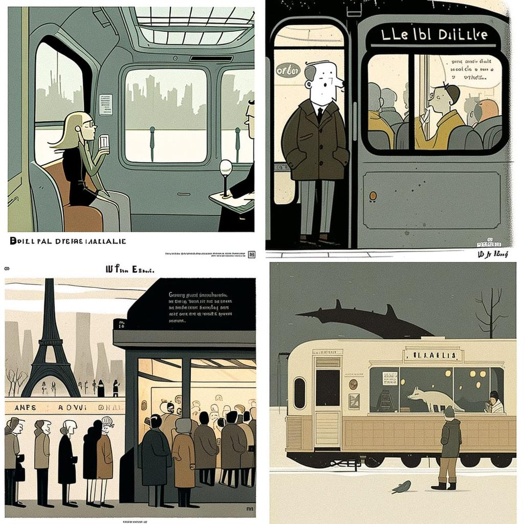 Guy Delisle style, Midjourney V4, render 1 of 4