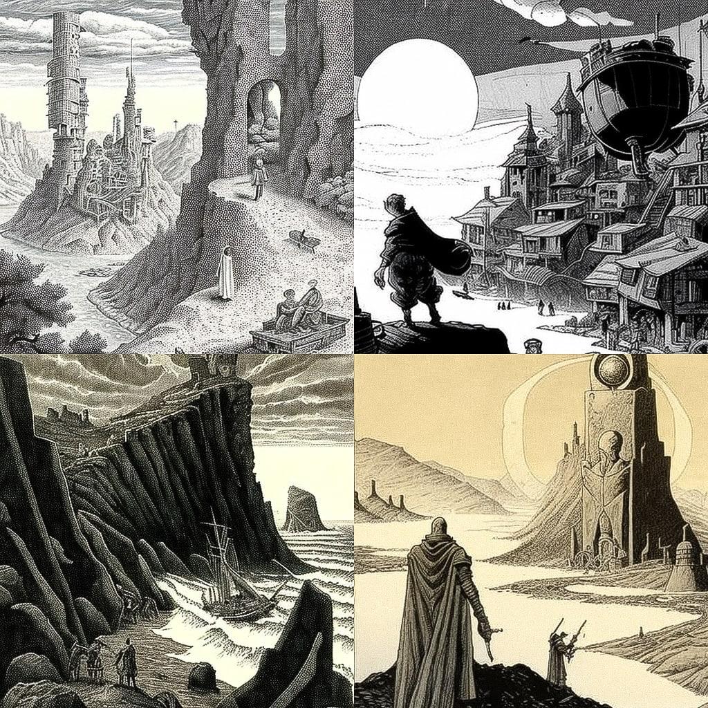 Hal Foster style, Midjourney V4, render 1 of 4
