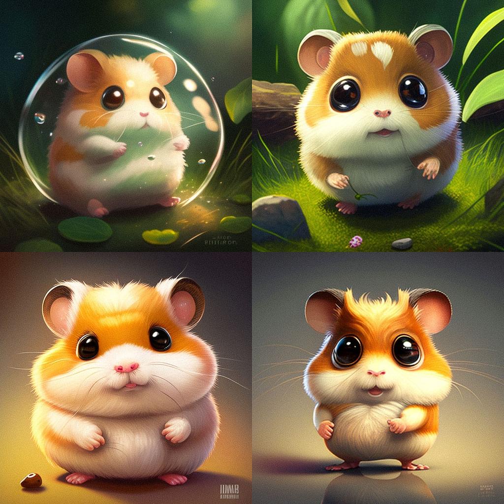 Hamtaro style, Midjourney V4, render 1 of 4
