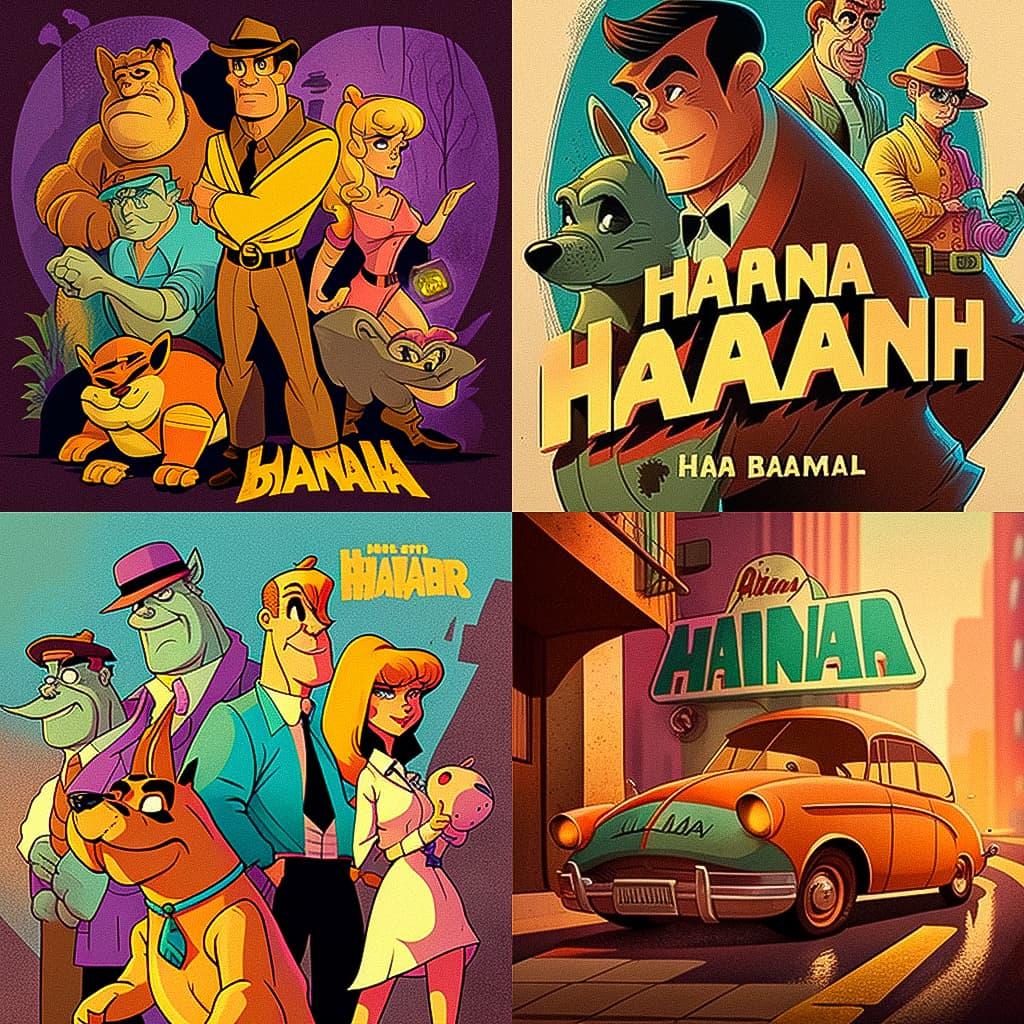 Hanna-Barbera style, Midjourney V4, render 1 of 4