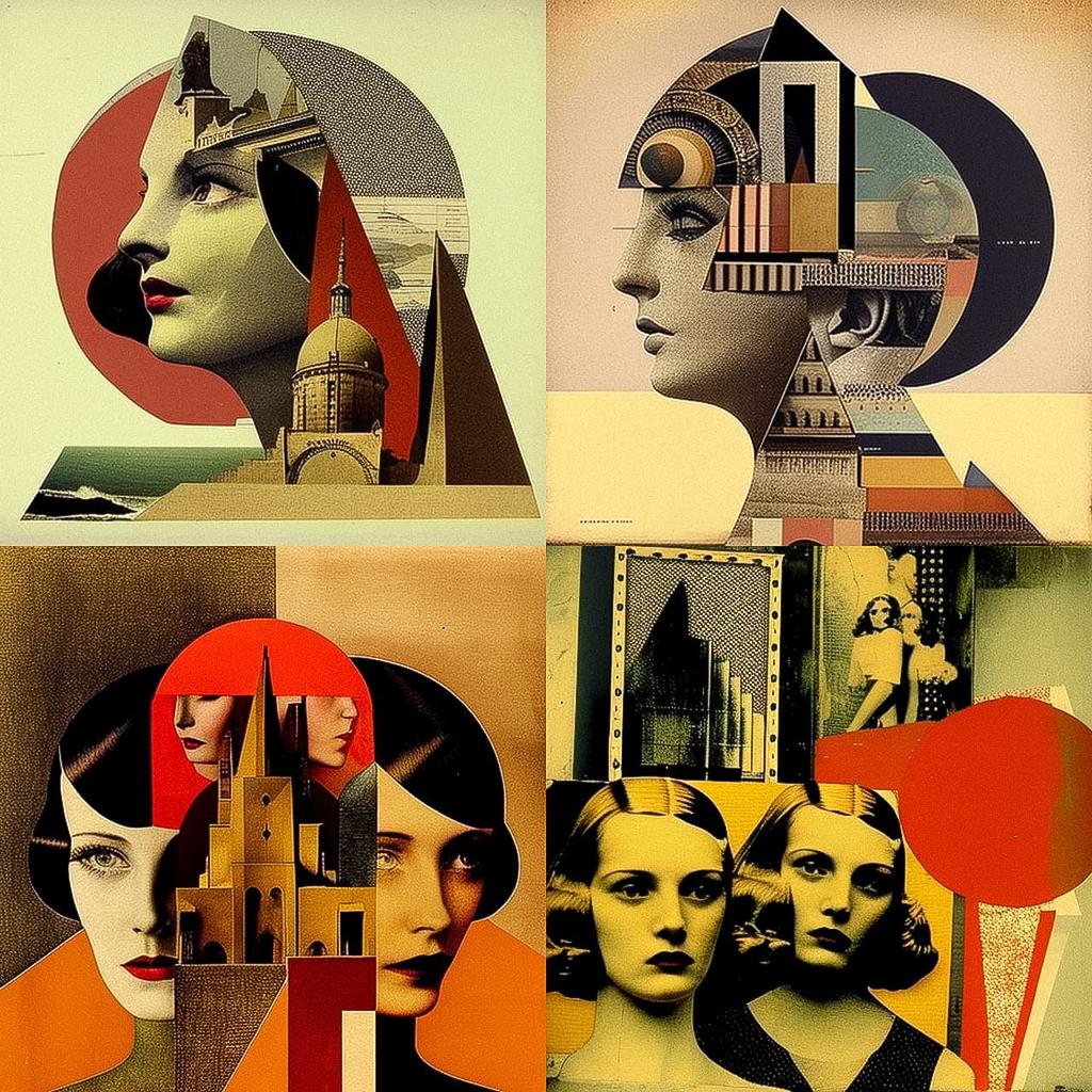 Hannah Hoch style, Midjourney V4, render 1 of 4