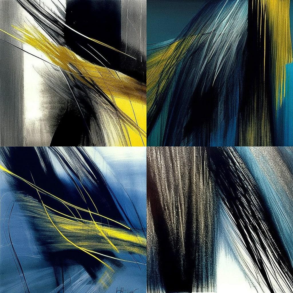 Hans Hartung style, Midjourney V4, render 1 of 4