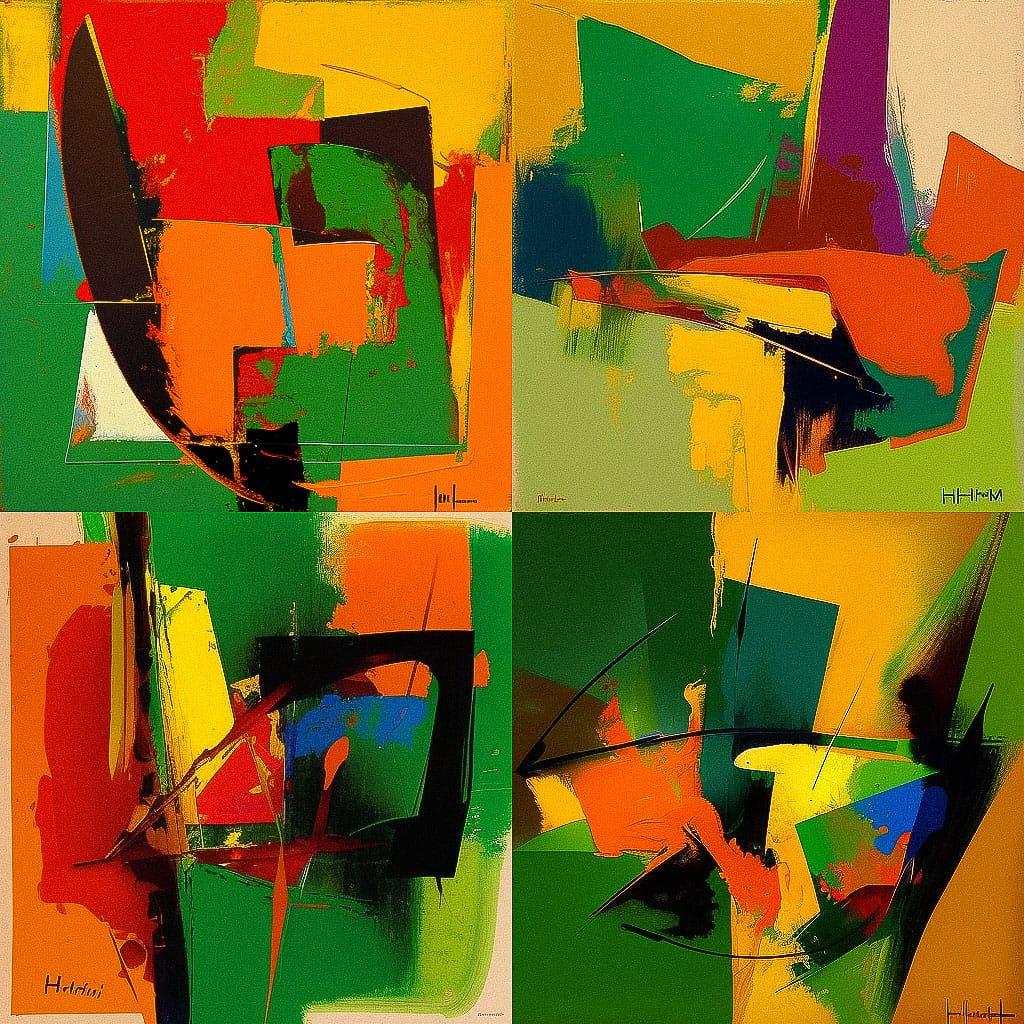 Hans Hofmann style, Midjourney V4, render 1 of 4